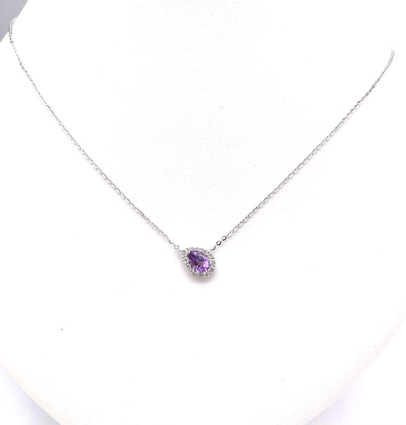 Pear Shaped Amethyst Necklace F401NO5127-AMW