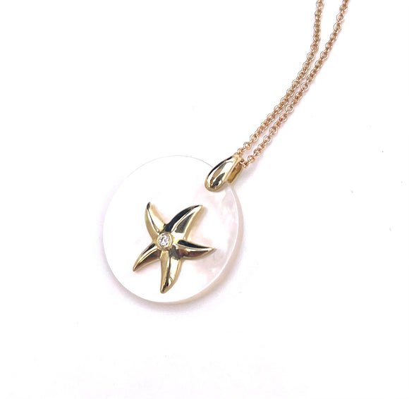 Mother of Pearl Starfish Necklace A317ZP1212