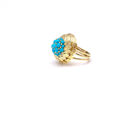 Estate Turquoise and 18k Gold Ring EFTurq