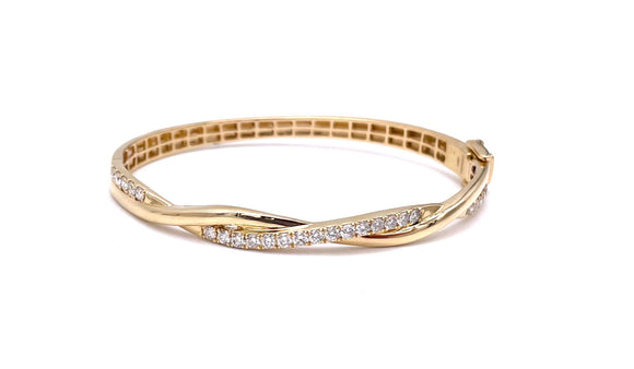 Yellow Gold Hinged Diamond Bangle A330B426531