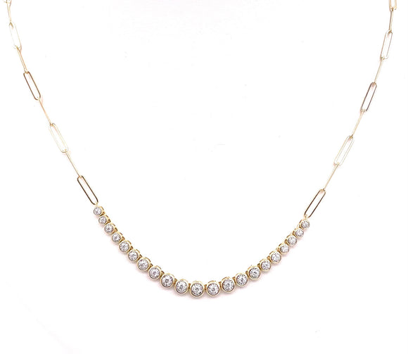 Paper Clip and Diamond Necklace A401NO5782-RD-Y