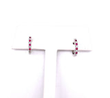 Petite Ruby and Diamond Hoops F401E02758-RUW
