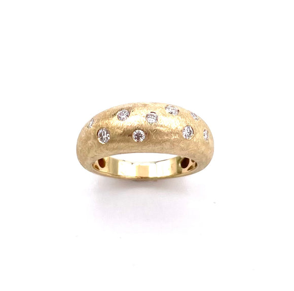 PeJay Creations Florentine Dome Ring With Rubbed In Diamonds A070FD19622.F/14Y