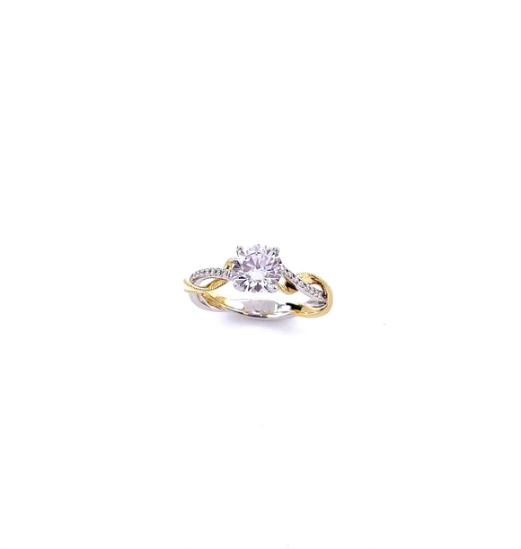 Simon G Two Tone Twist Engagement Ring A846LR3052