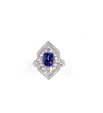 Art Deco Tanzanite and Diamond Ring C401R07252-TZW