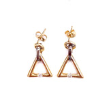 Estate Two Tone Geometric Earrings