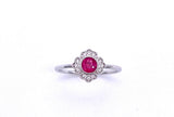 Round Ruby and Diamond Mele Ring C087RM3921W