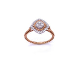 Square Design Diamond Ring in Rose Gold A804RGDIA05079