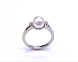 White Pearl and Diamond Ring C333PR621